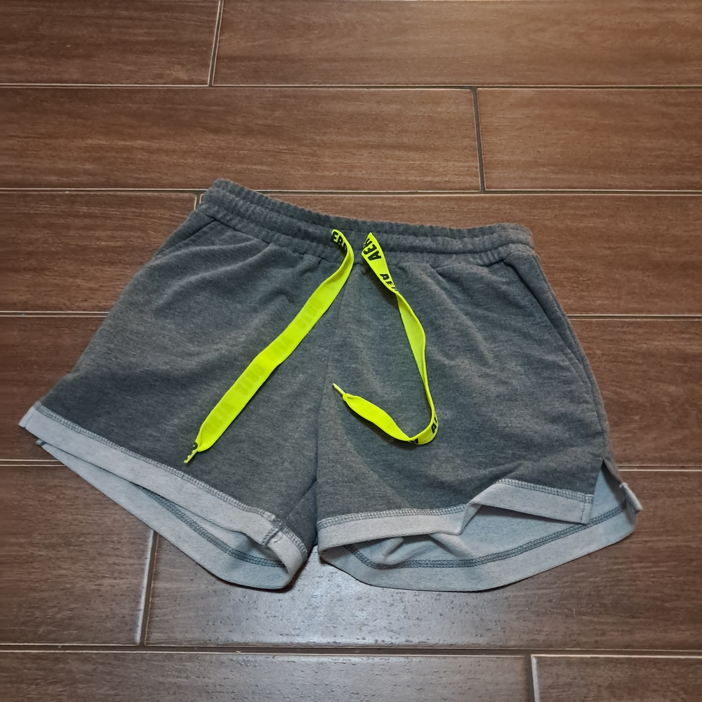Gray Women's Shorts with Neon Accents